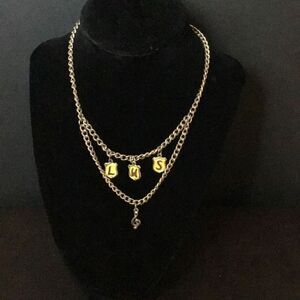 Vintage necklace with LHS initials and music note
